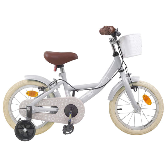 vidaXL Kids Bike 14 Inches for 3-5 Years Old Light Grey