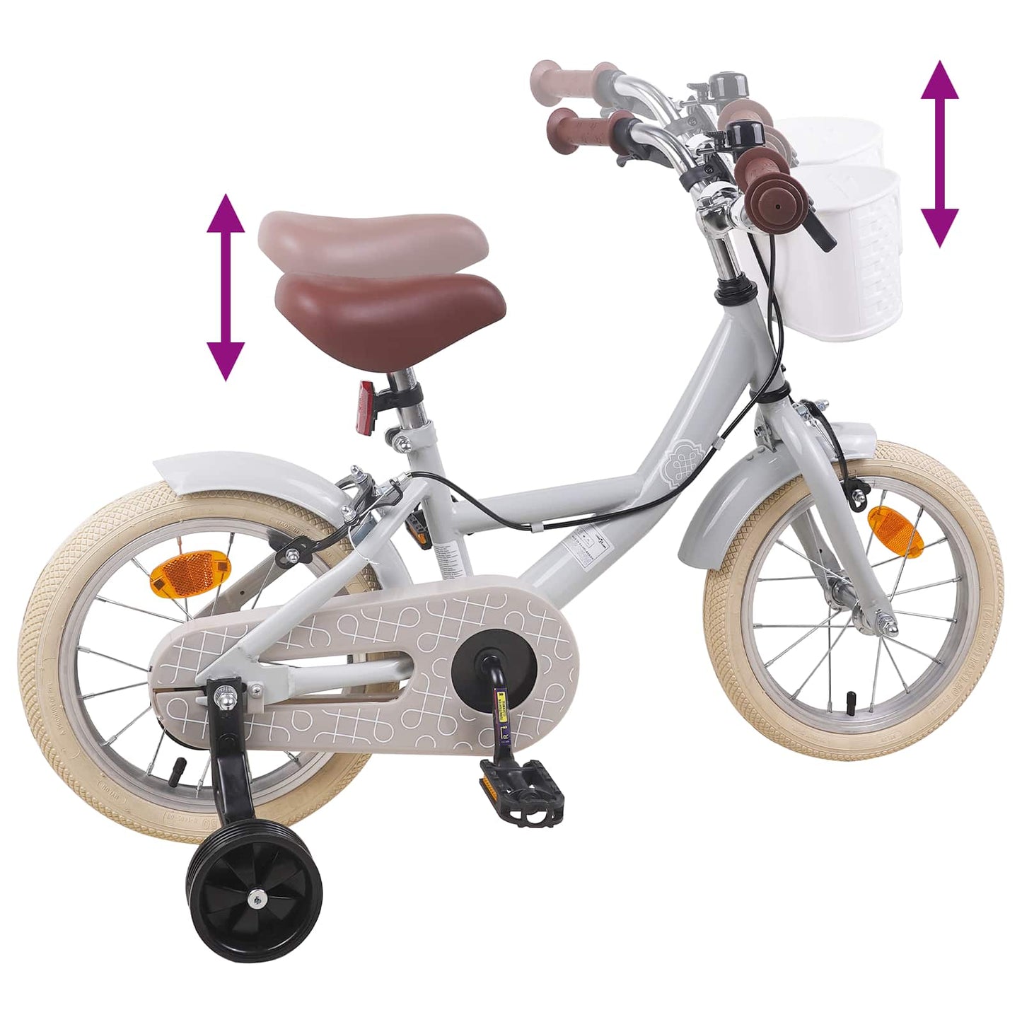 vidaXL Kids Bike 16 Inches for 4-6 Years Old Light Grey