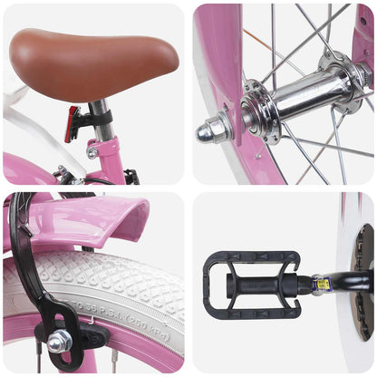 vidaXL Kids Bike 14 Inches for 3-5 Years Old Light Pink