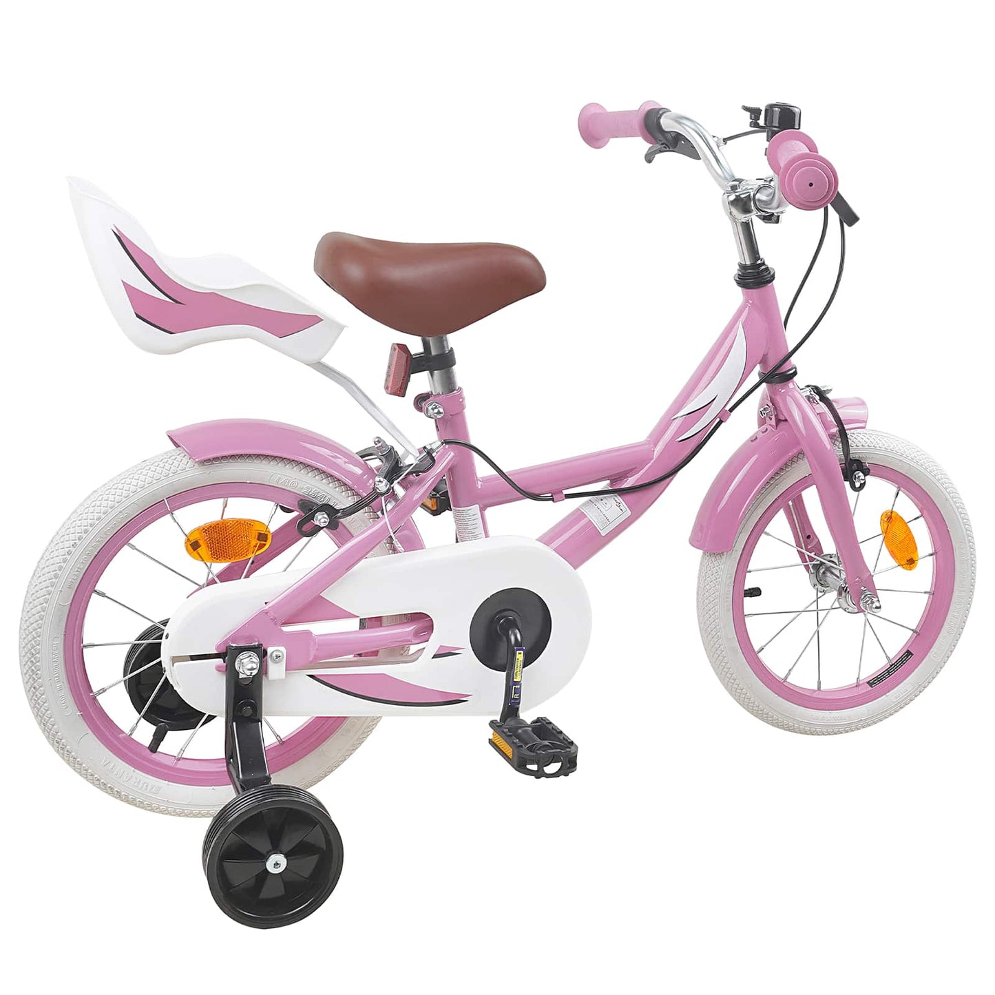 vidaXL Kids Bike 14 Inches for 3-5 Years Old Light Pink
