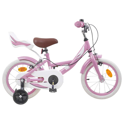 vidaXL Kids Bike 14 Inches for 3-5 Years Old Light Pink