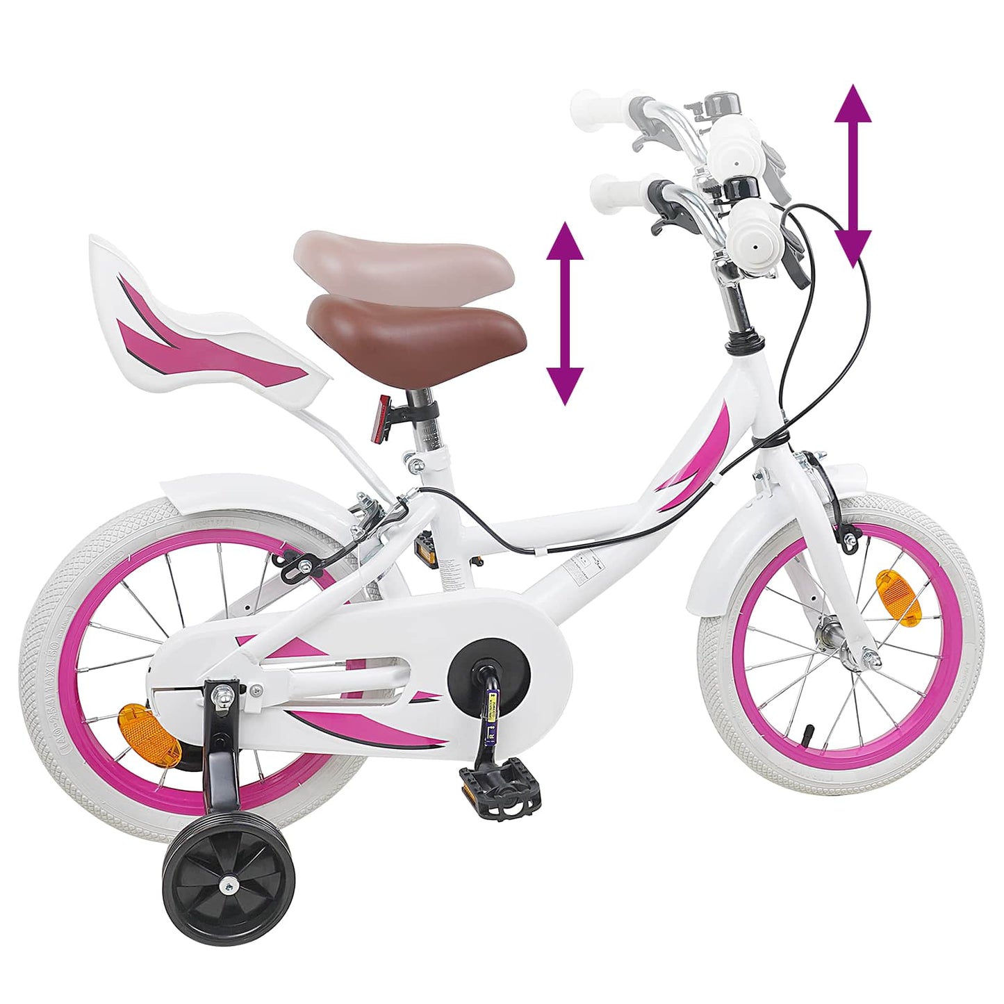 vidaXL Kids Bike 16 Inches for 4-6 Years Old White