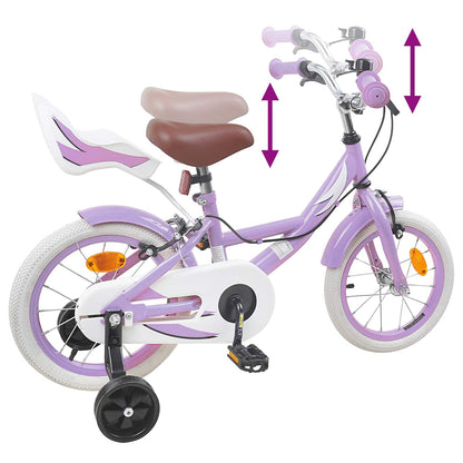 vidaXL Kids Bike 14 Inches for 3-5 Years Old Purple