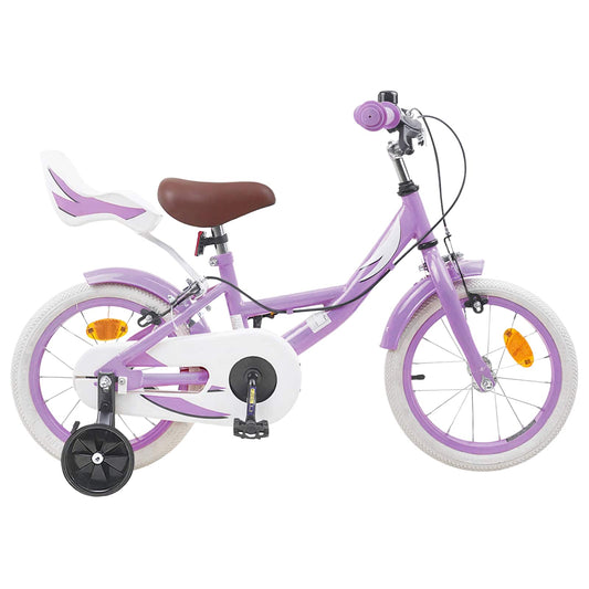 vidaXL Kids Bike 14 Inches for 3-5 Years Old Purple