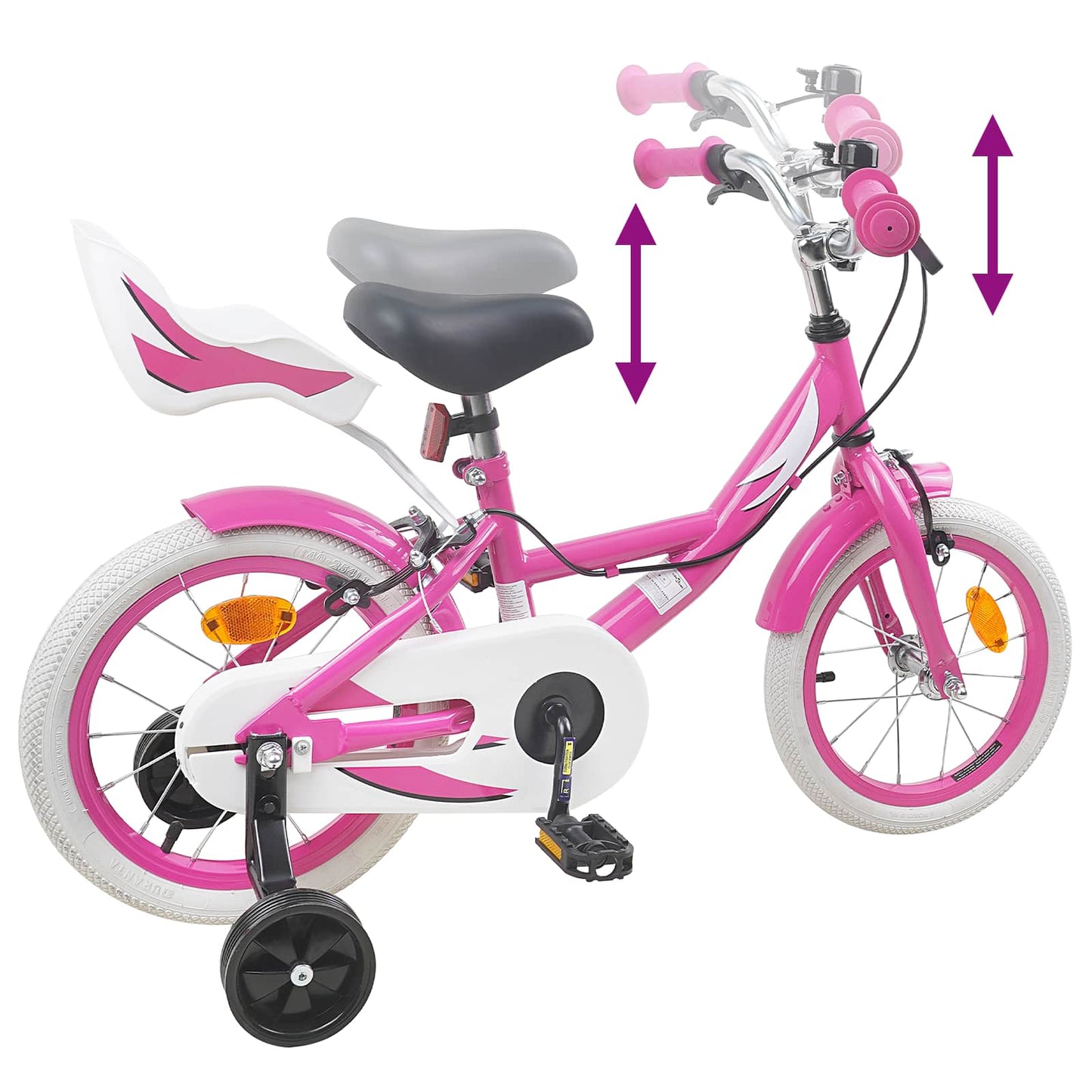 vidaXL Kids Bike 12 Inches for 2-4 Years Old Pink