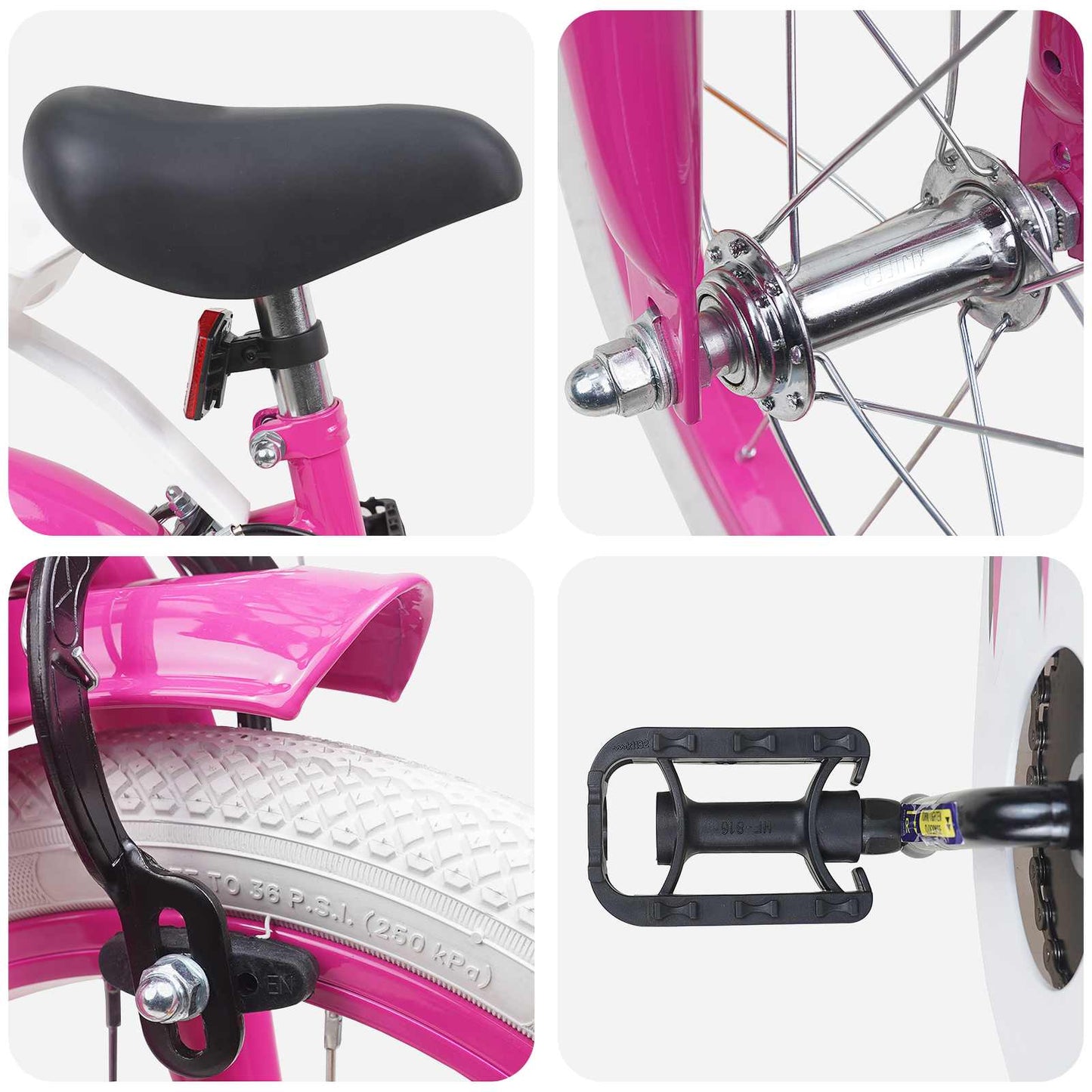 vidaXL Kids Bike 14 Inches for 3-5 Years Old Pink