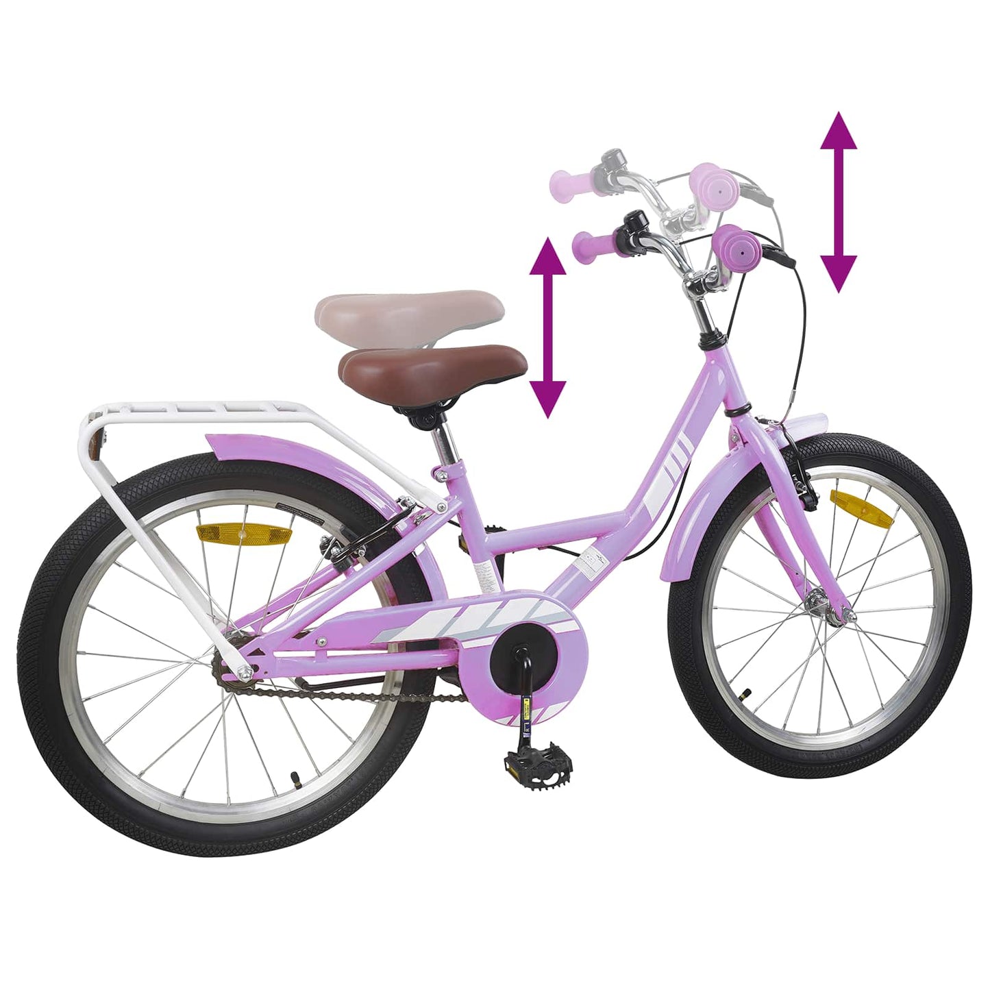 vidaXL Kids Bike 18 Inches for 5-7 Years Old Purple