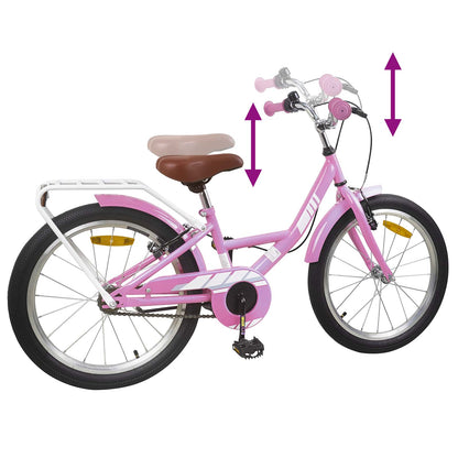 vidaXL Kids Bike 20 Inches for 6-11 Years Old Light Pink