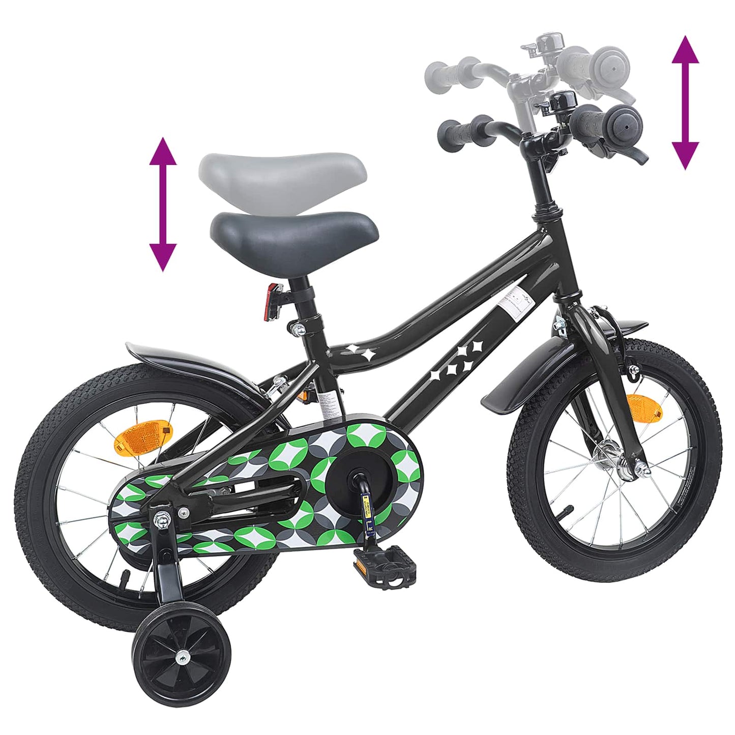 vidaXL Kids Bike 12 Inches for 2-4 Years Old Black