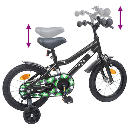vidaXL Kids Bike 12 Inches for 2-4 Years Old Black