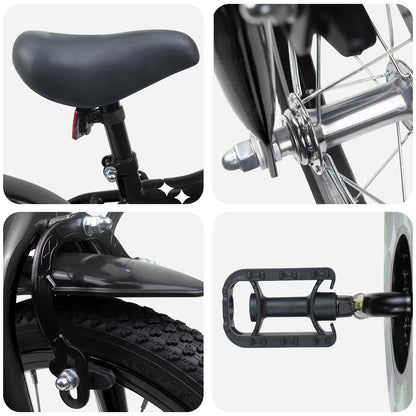 vidaXL Kids Bike 16 Inches for 4-6 Years Old Black