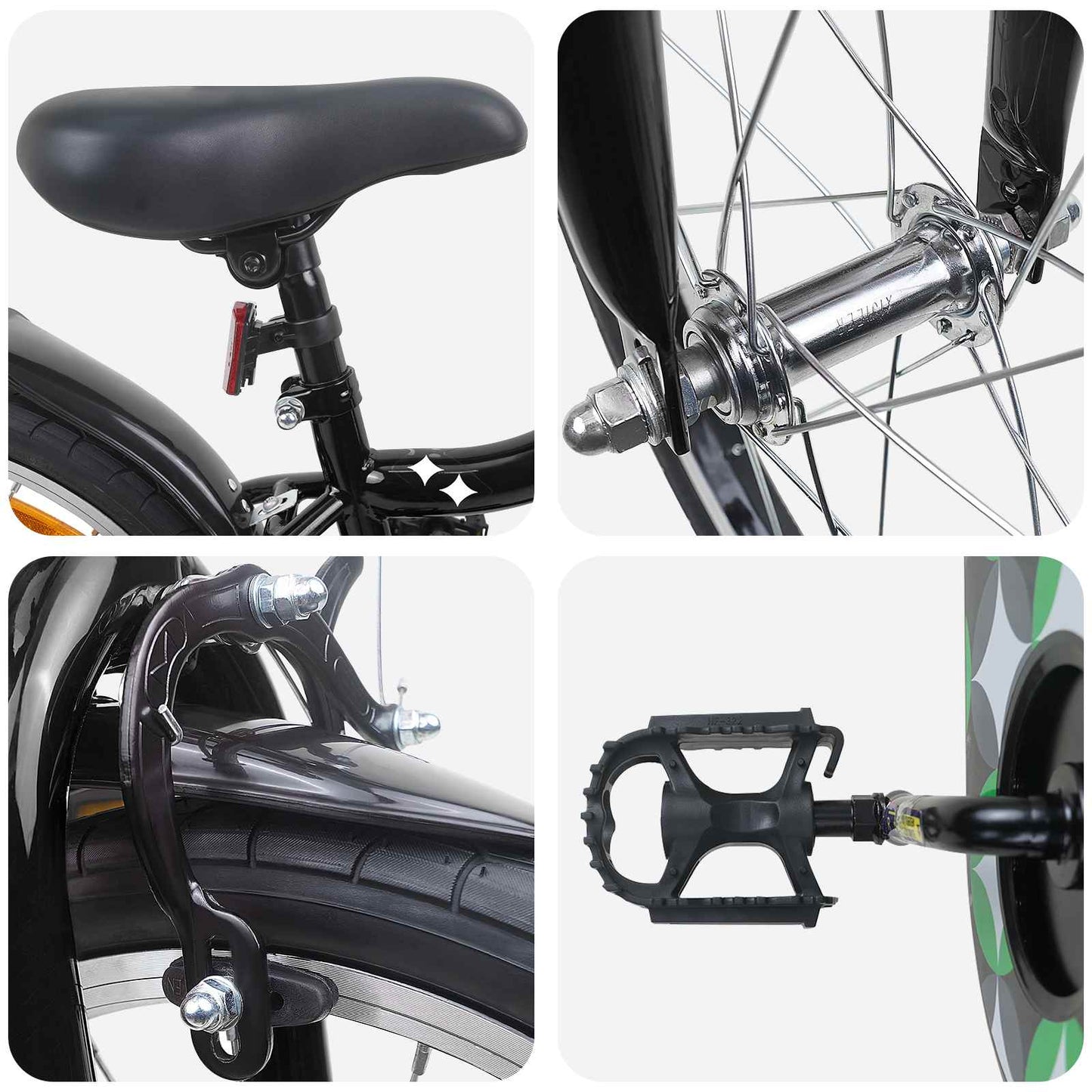 vidaXL Kids Bike 18 Inches for 5-7 Years Old Black