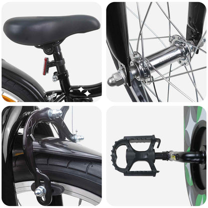 vidaXL Kids Bike 18 Inches for 5-7 Years Old Black