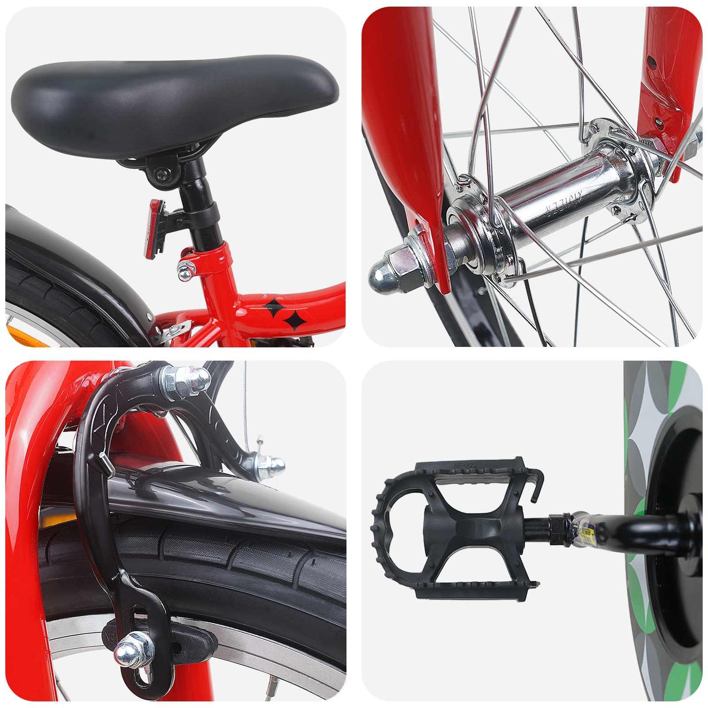 vidaXL Kids Bike 18 Inches for 5-7 Years Old Red