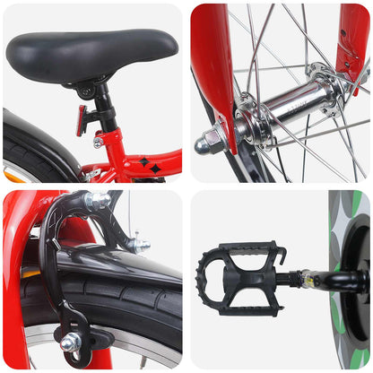 vidaXL Kids Bike 18 Inches for 5-7 Years Old Red