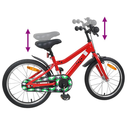vidaXL Kids Bike 18 Inches for 5-7 Years Old Red