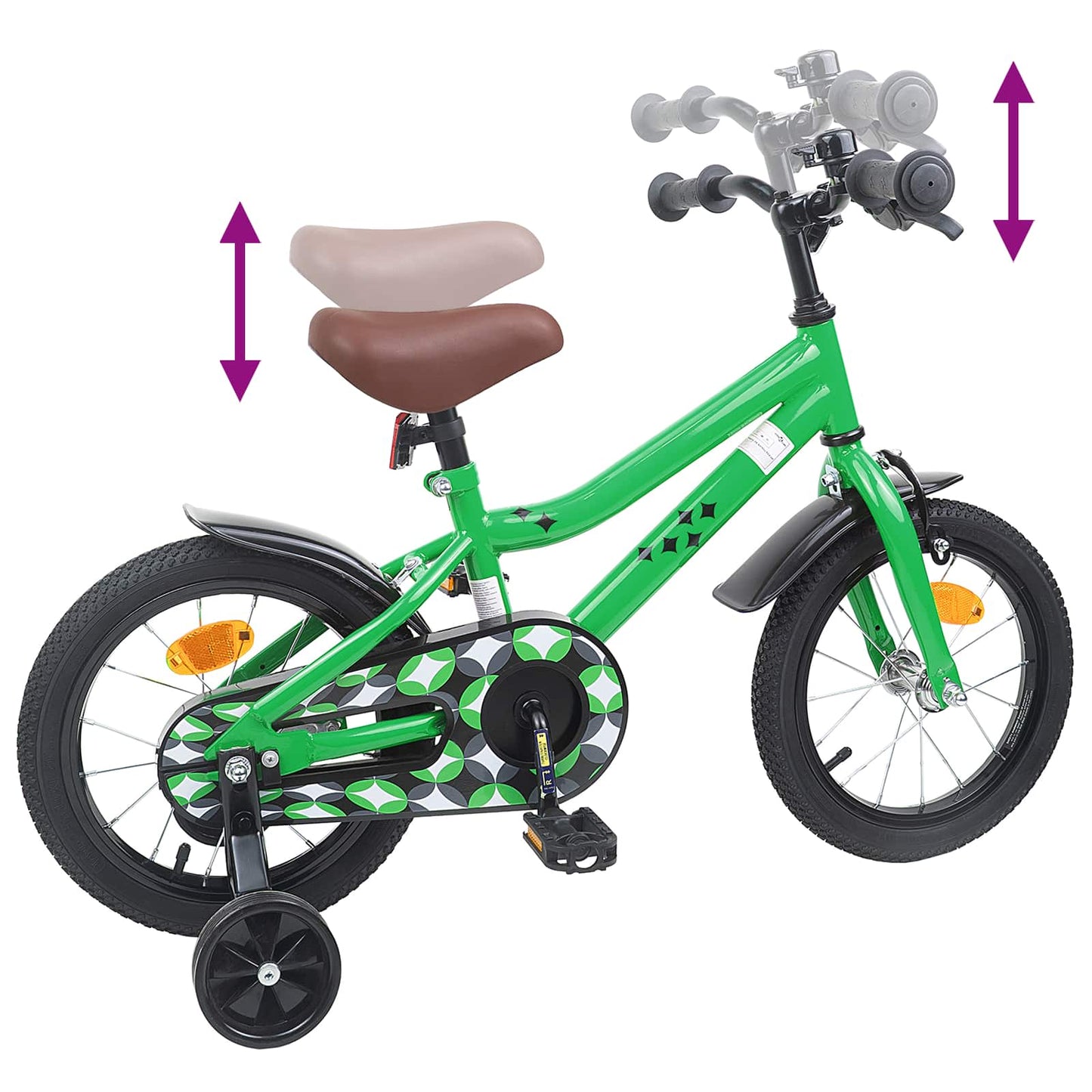vidaXL Kids Bike 12 Inches for 2-4 Years Old Green