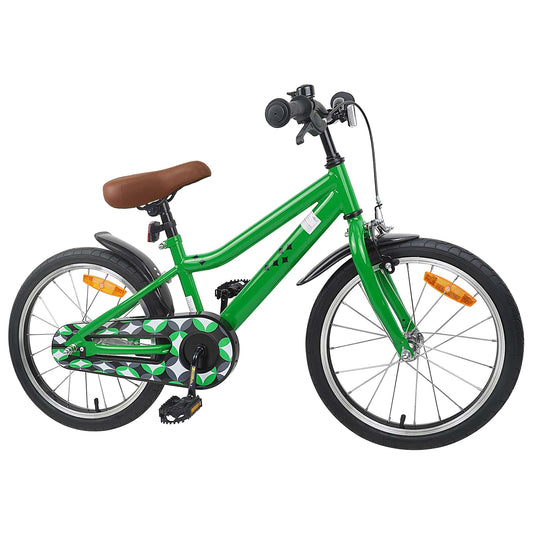 vidaXL Kids Bike 18 Inches for 5-7 Years Old Green