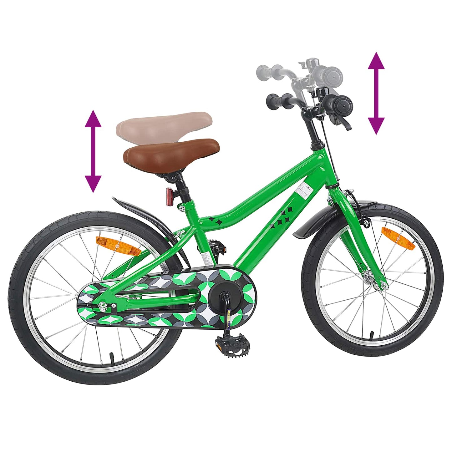 vidaXL Kids Bike 18 Inches for 5-7 Years Old Green