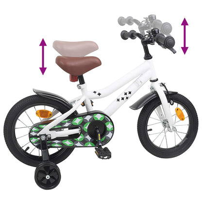 vidaXL Kids Bike 14 Inches for 3-5 Years Old White