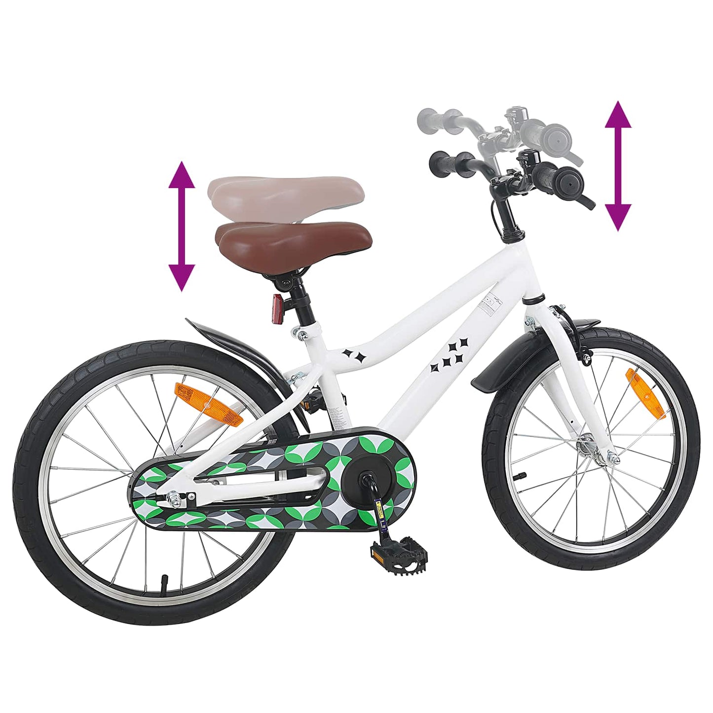 vidaXL Kids Bike 18 Inches for 5-7 Years Old White