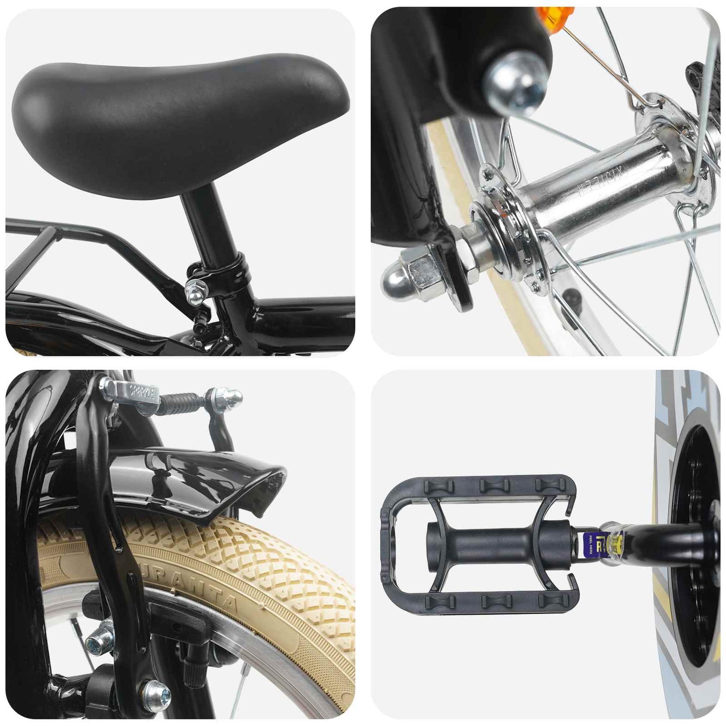 vidaXL Kids Bike 12 Inches for 2-4 Years Old Black