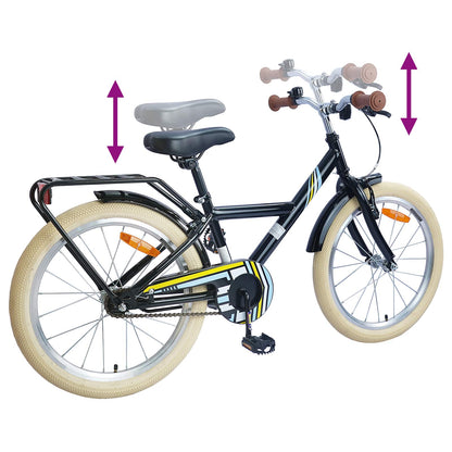 vidaXL Kids Bike 20 Inches for 6-11 Years Old Black