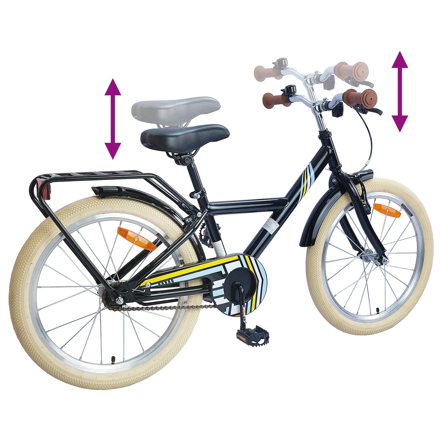 vidaXL Kids Bike 24 Inches for 8-12 Years Old Black