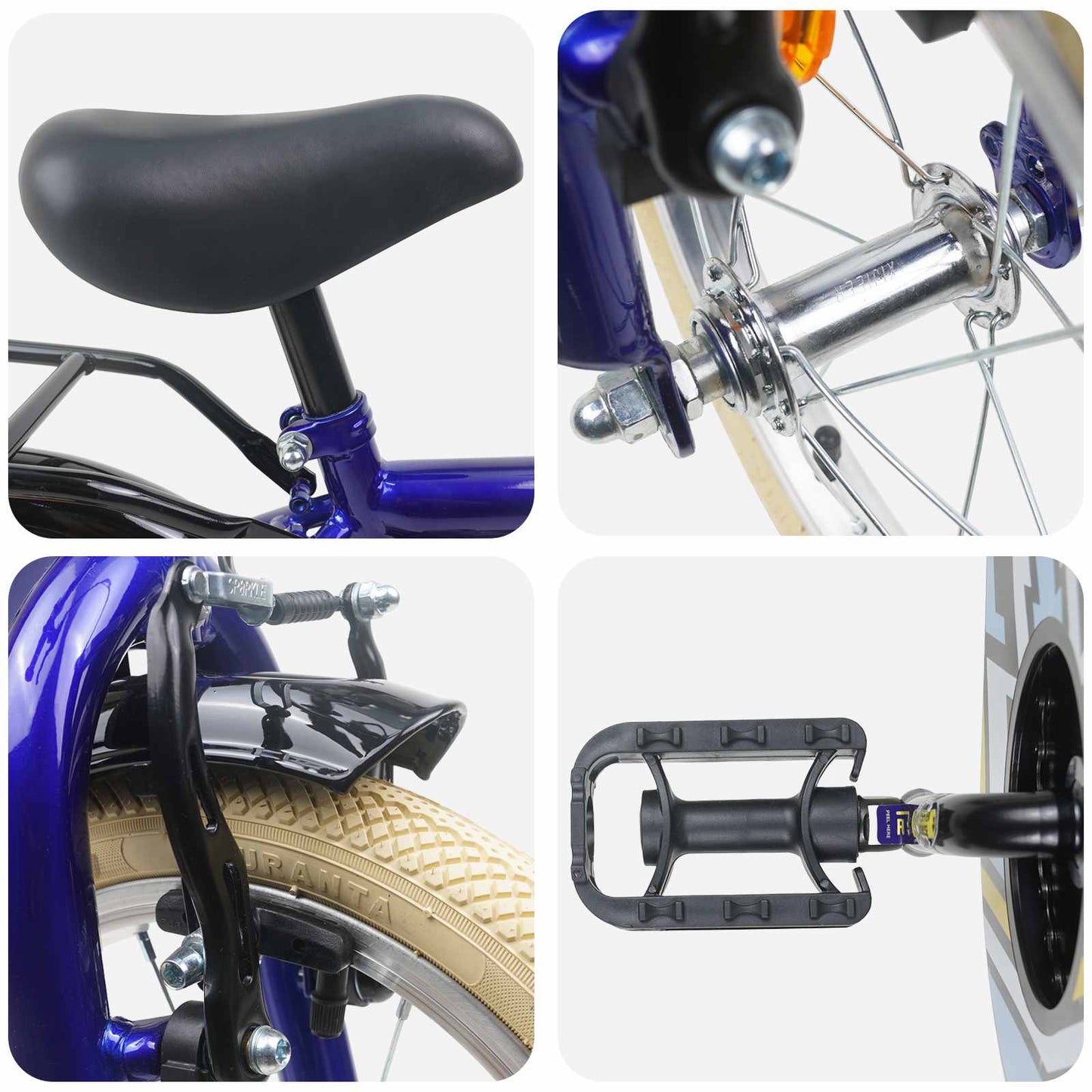 vidaXL Kids Bike 12 Inches for 2-4 Years Old Dark Blue