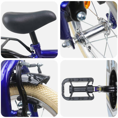 vidaXL Kids Bike 16 Inches for 4-6 Years Old Dark Blue