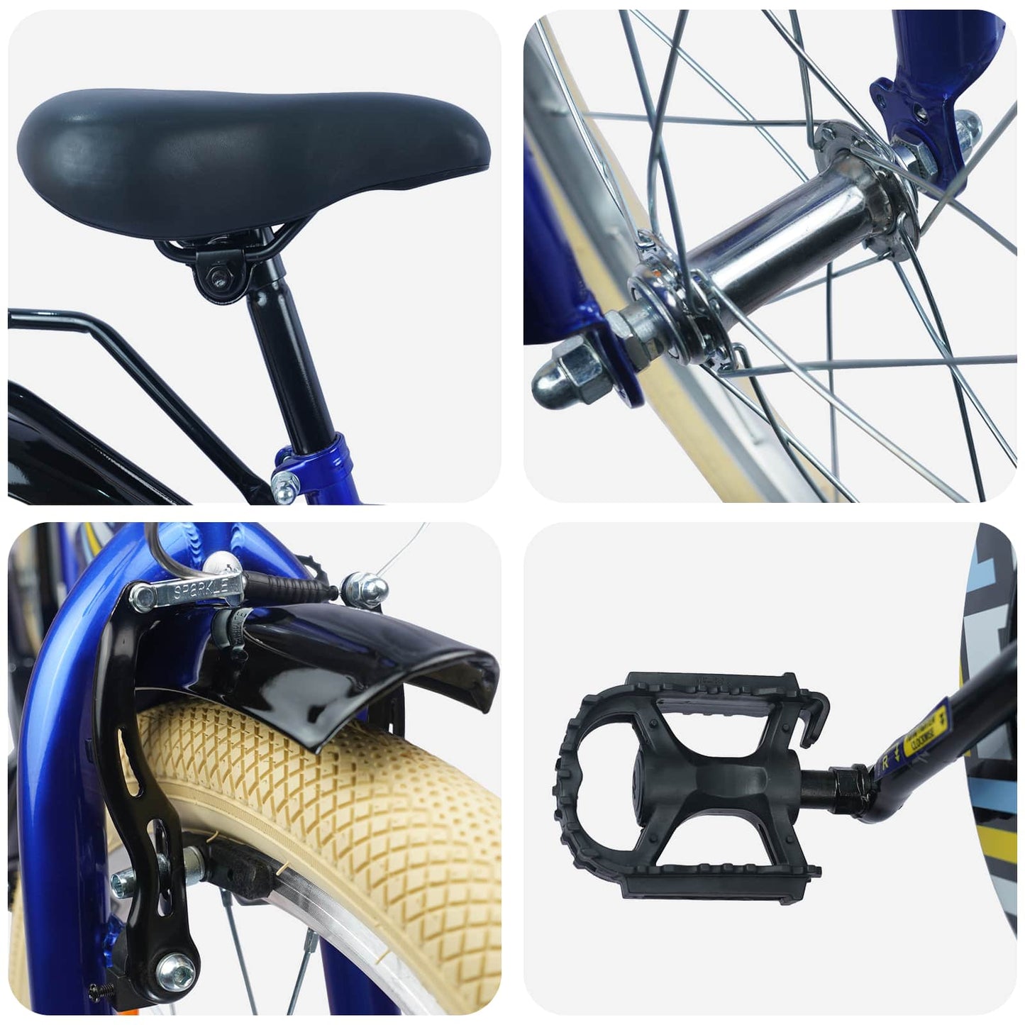 vidaXL Kids Bike 20 Inches for 6-11 Years Old Dark Blue