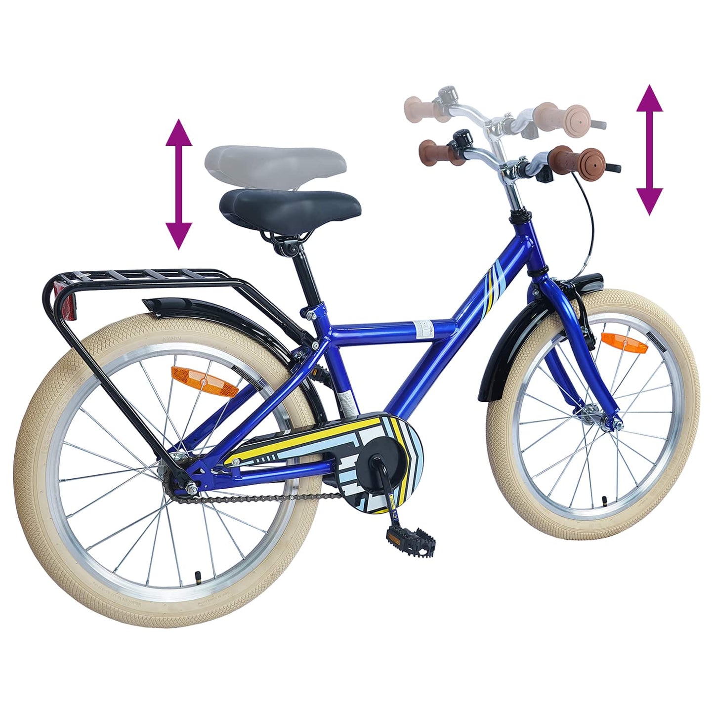 vidaXL Kids Bike 24 Inches for 8-12 Years Old Dark Blue