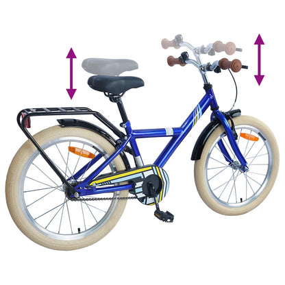 vidaXL Kids Bike 24 Inches for 8-12 Years Old Dark Blue