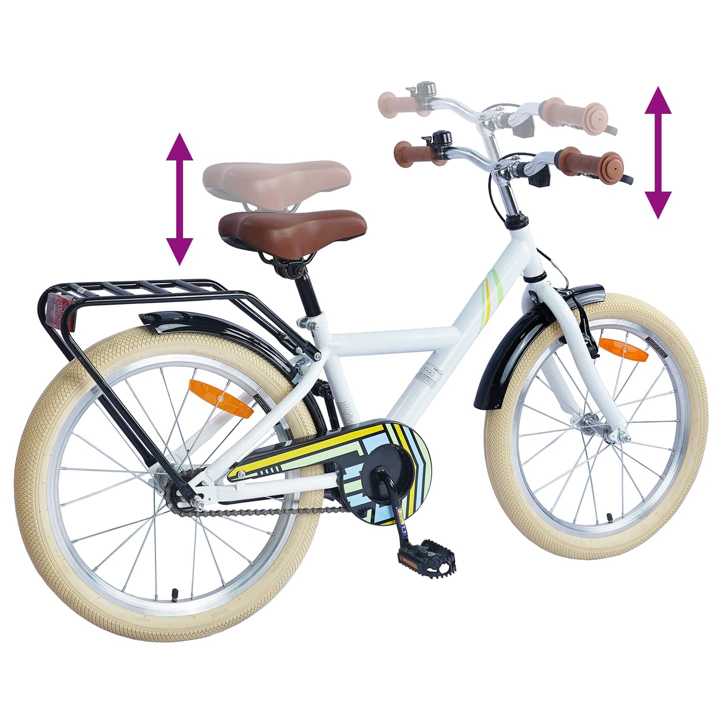 vidaXL Kids Bike 24 Inches for 8-12 Years Old White