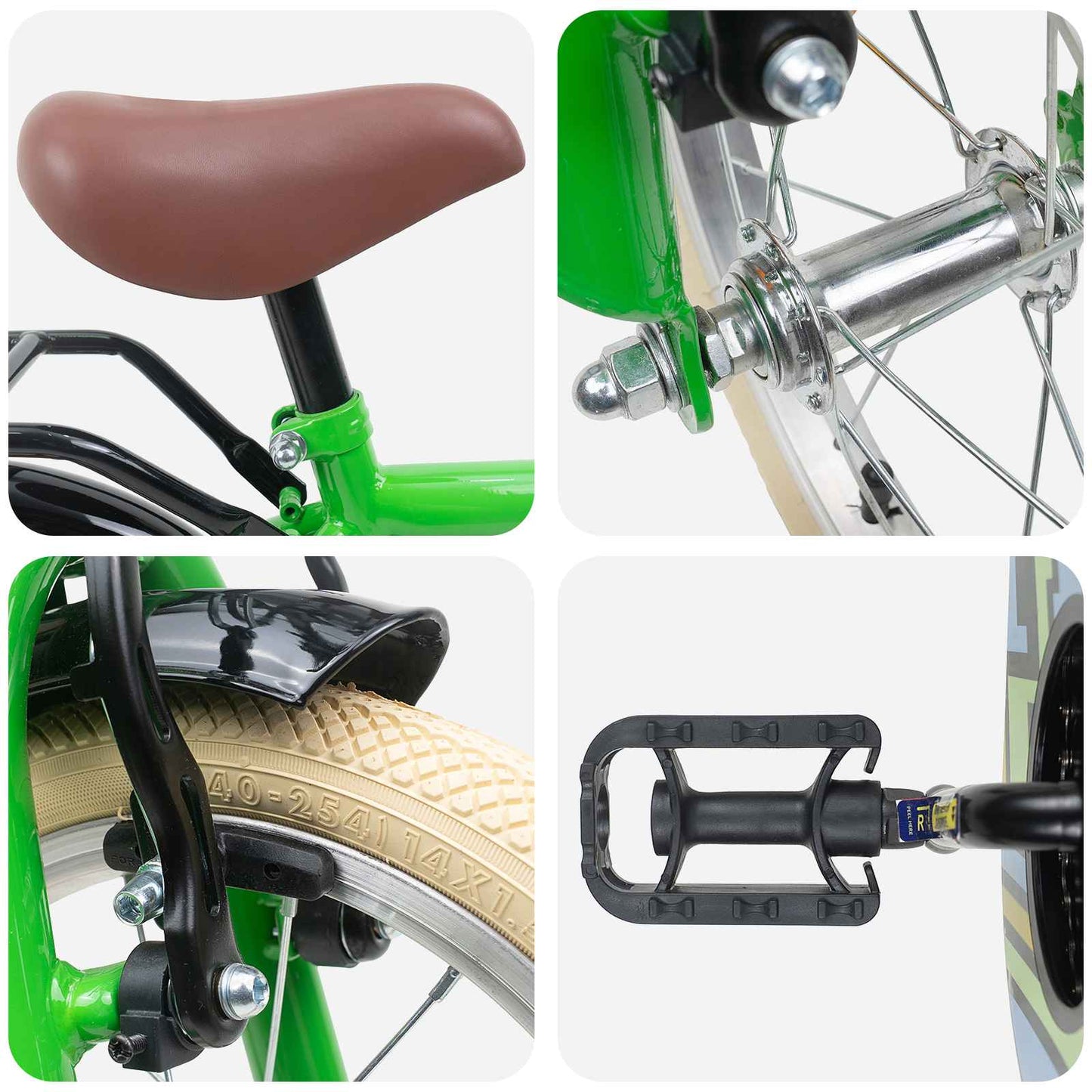 vidaXL Kids Bike 16 Inches for 4-6 Years Old Green