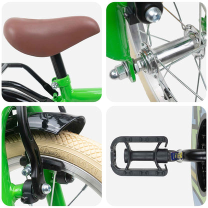 vidaXL Kids Bike 16 Inches for 4-6 Years Old Green