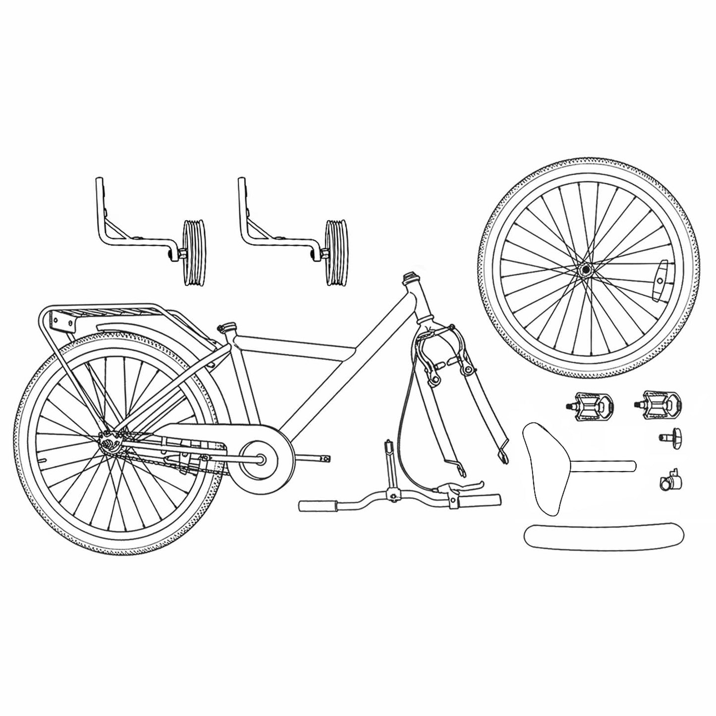vidaXL Kids Bike 16 Inches for 4-6 Years Old Green