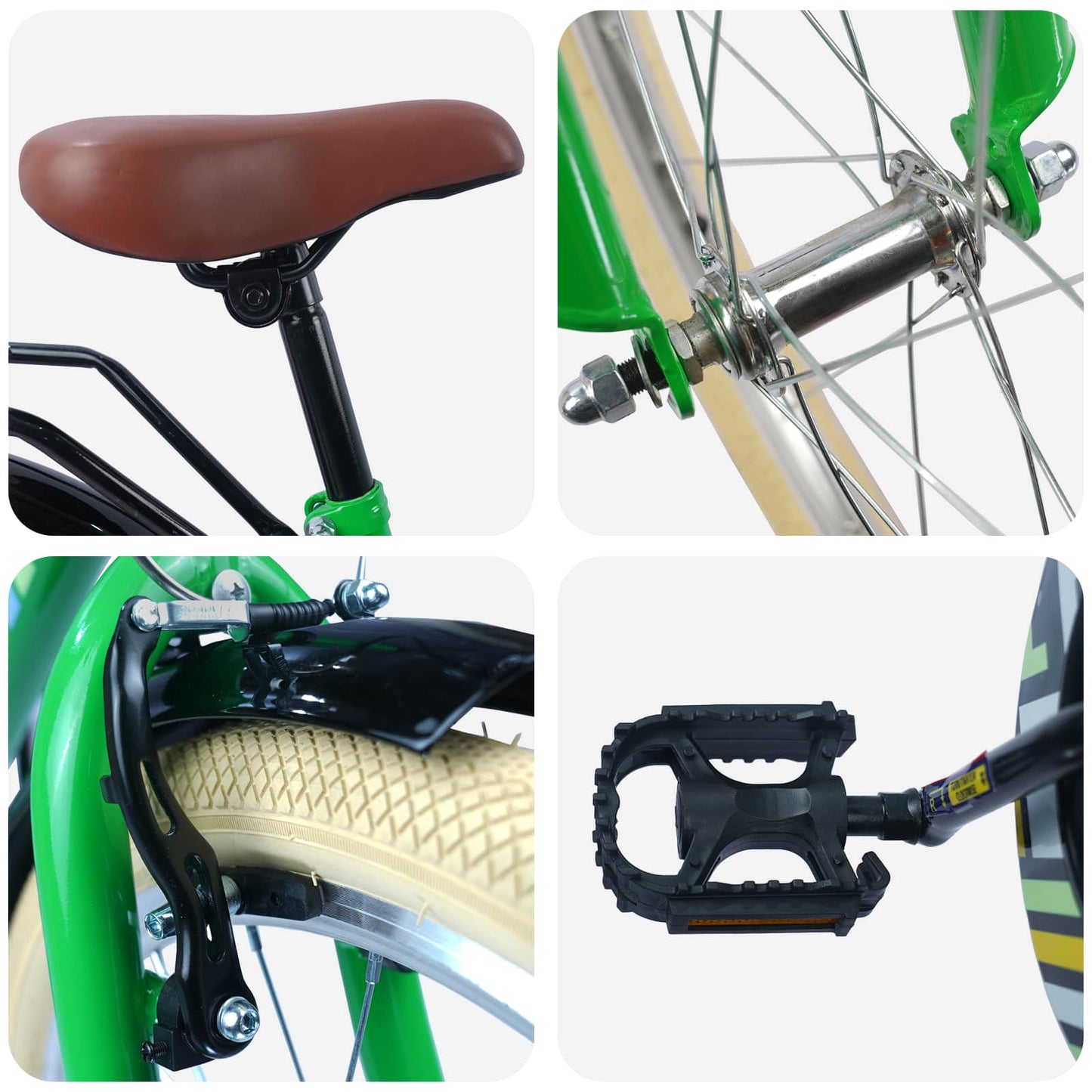 vidaXL Kids Bike 20 Inches for 6-11 Years Old Green