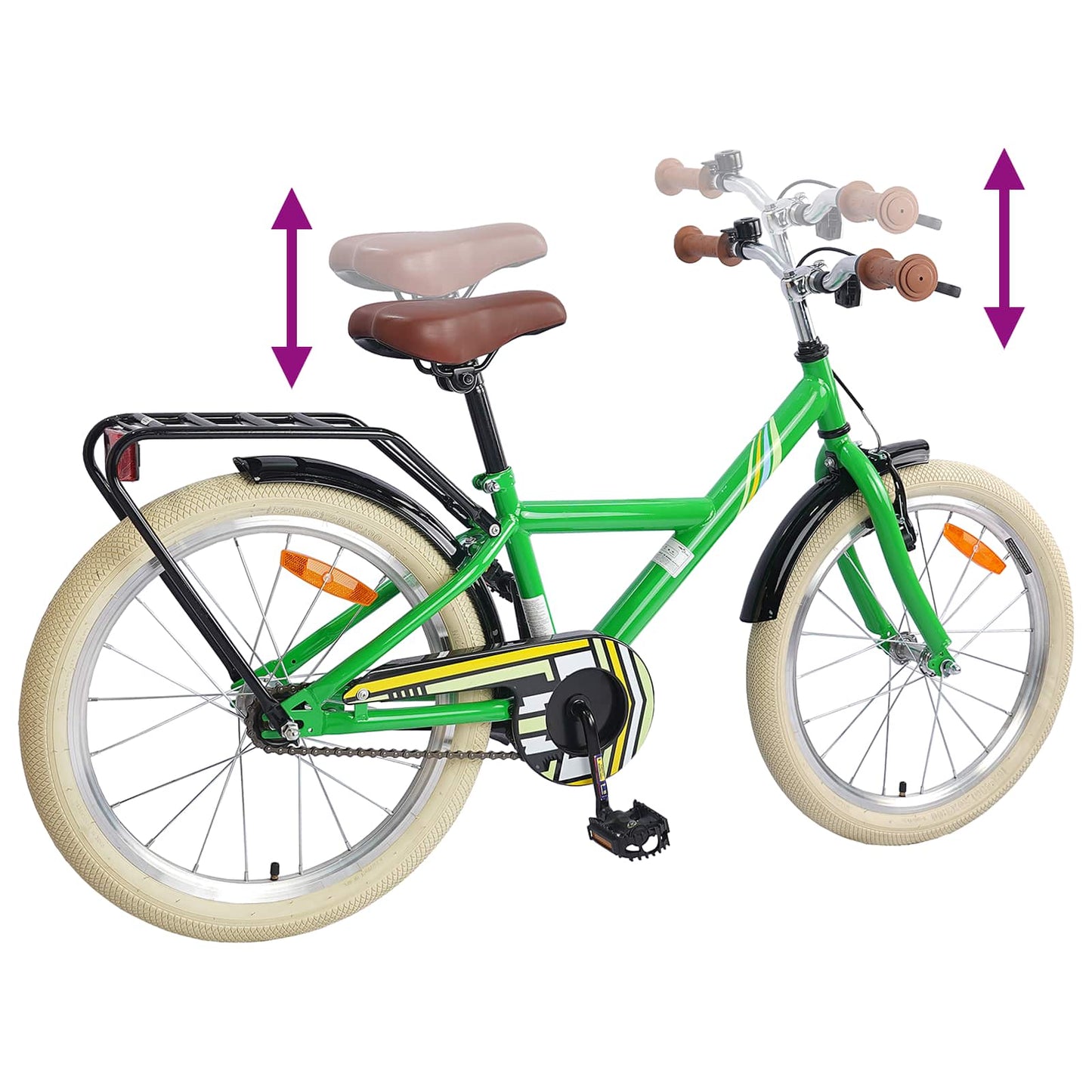 vidaXL Kids Bike 24 Inches for 8-12 Years Old Green
