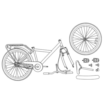 vidaXL Kids Bike 24 Inches for 8-12 Years Old Green