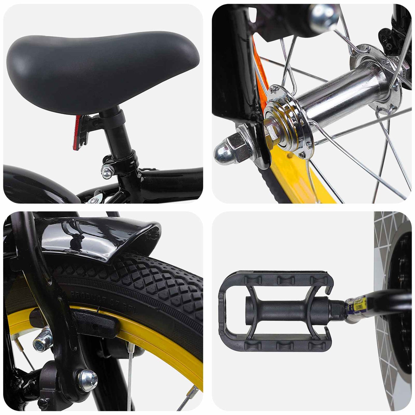 vidaXL Kids Bike 14 Inches for 3-5 Years Old Black