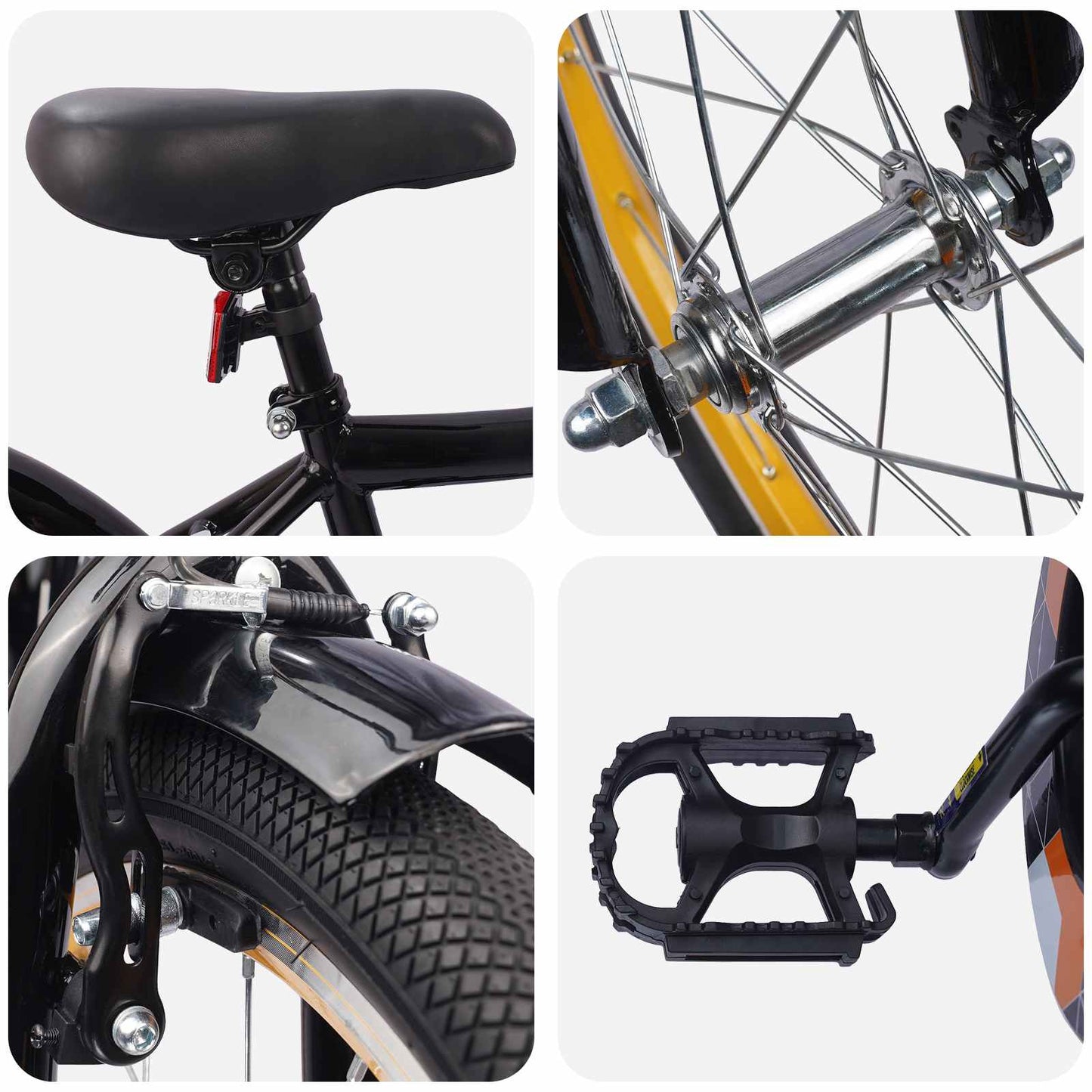 vidaXL Kids Bike 18 Inches for 5-7 Years Old Black