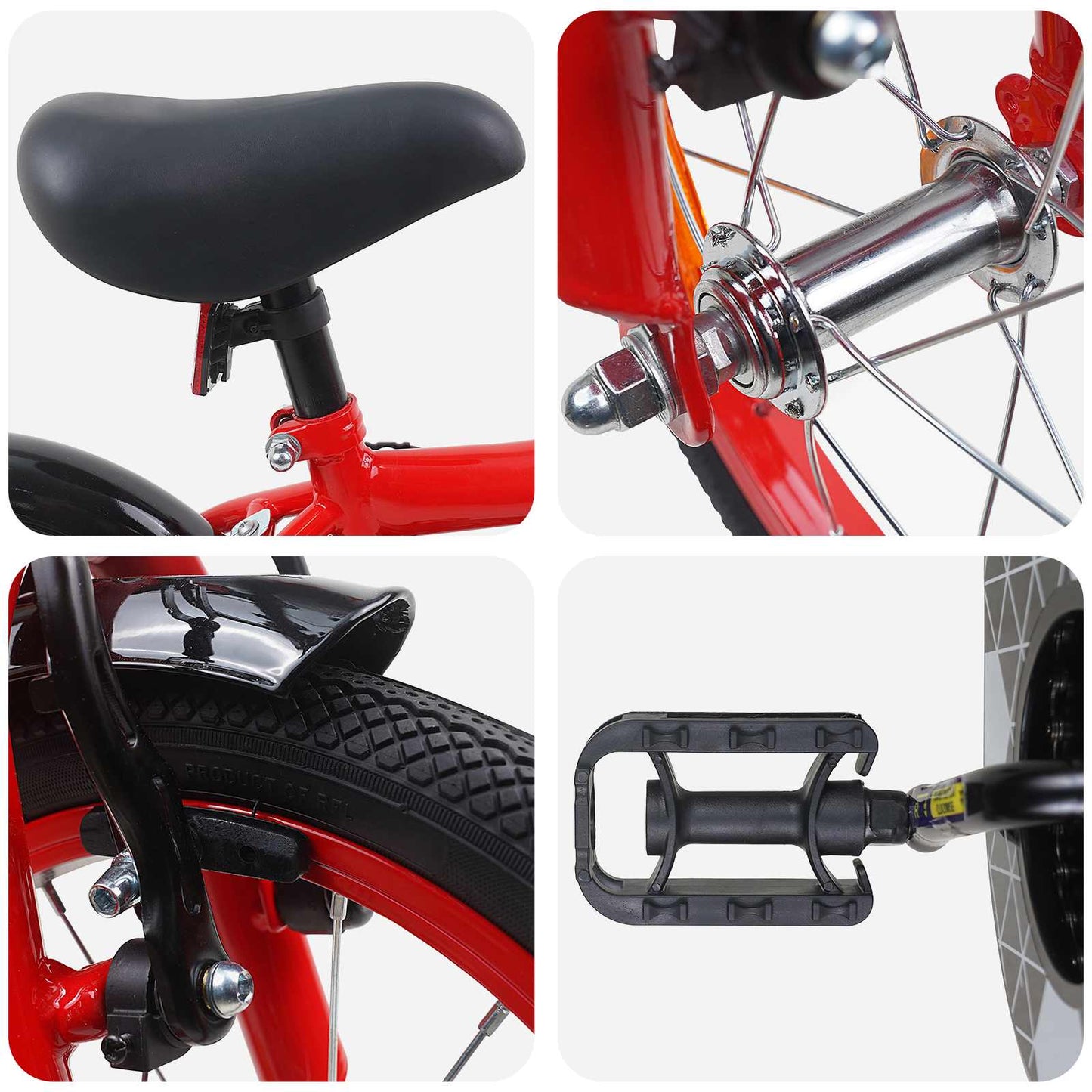 vidaXL Kids Bike 16 Inches for 4-6 Years Old Red