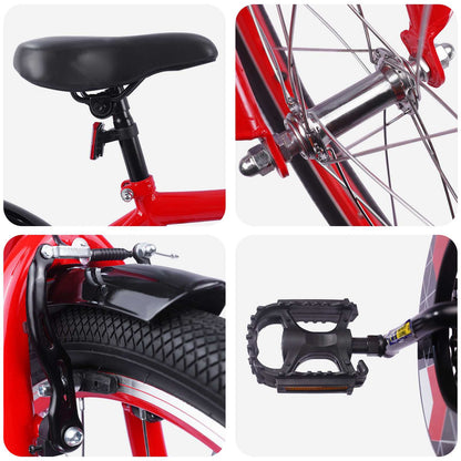 vidaXL Kids Bike 20 Inches for 6-11 Years Old Red