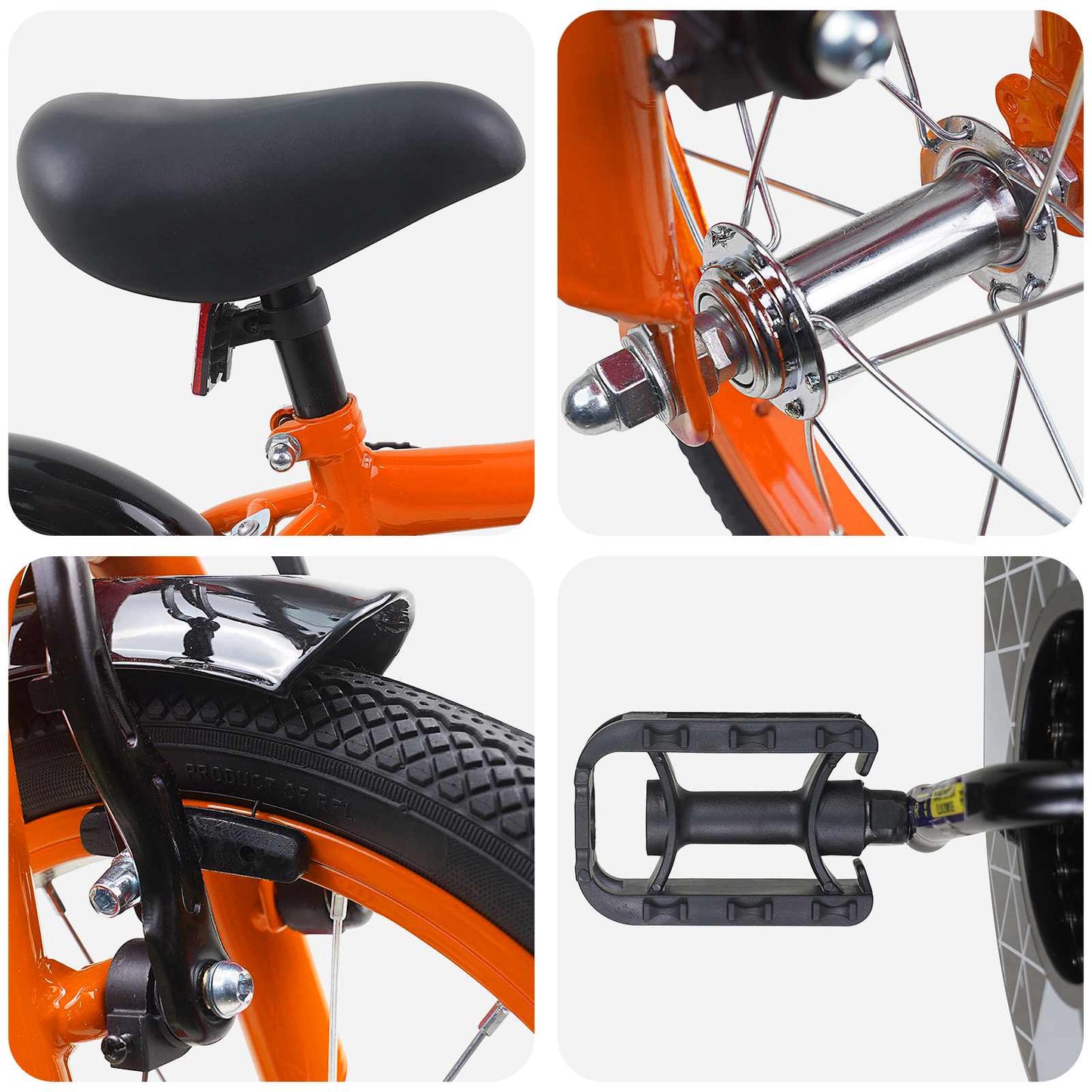 vidaXL Kids Bike 12 Inches for 2-4 Years Old Orange