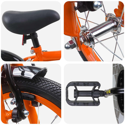 vidaXL Kids Bike 12 Inches for 2-4 Years Old Orange
