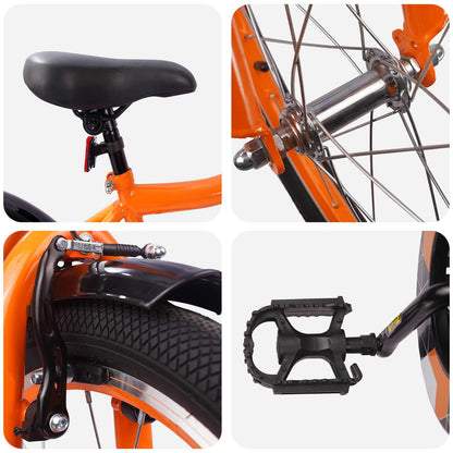 vidaXL Kids Bike 20 Inches for 6-11 Years Old Orange
