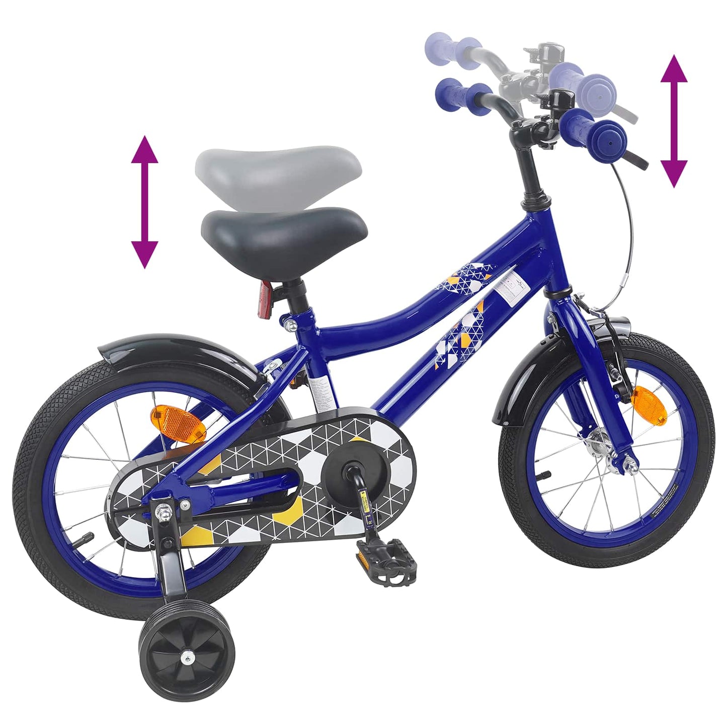 vidaXL Kids Bike 12 Inches for 2-4 Years Old Dark Blue