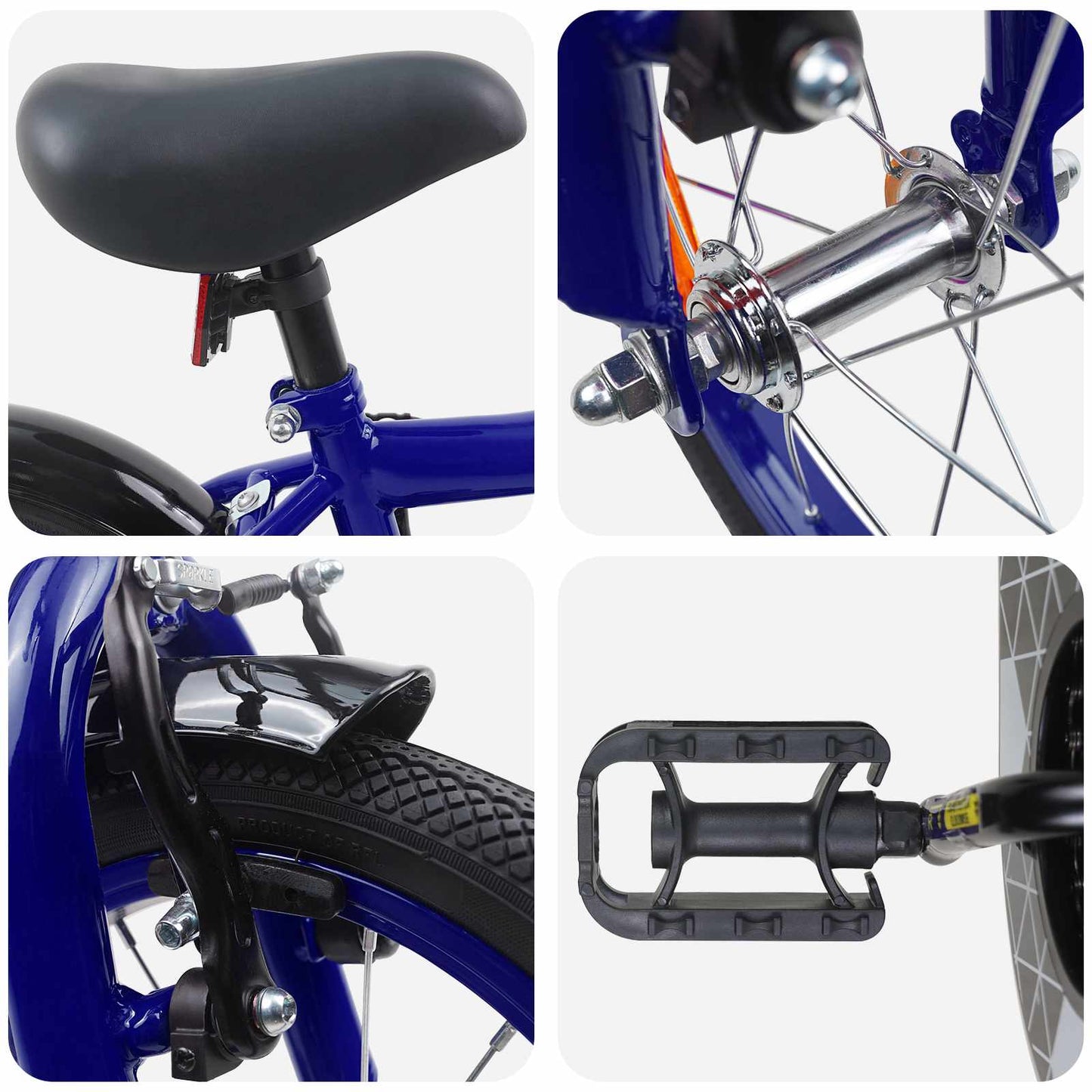 vidaXL Kids Bike 14 Inches for 3-5 Years Old Dark Blue