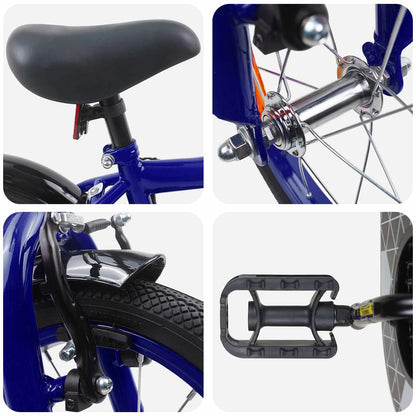 vidaXL Kids Bike 14 Inches for 3-5 Years Old Dark Blue